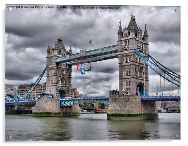 Para Olympic London 2012 - Tower Bridge Acrylic by Colin Williams Photography