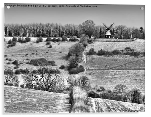 Cobstone Windmill - Turville -  BW Acrylic by Colin Williams Photography