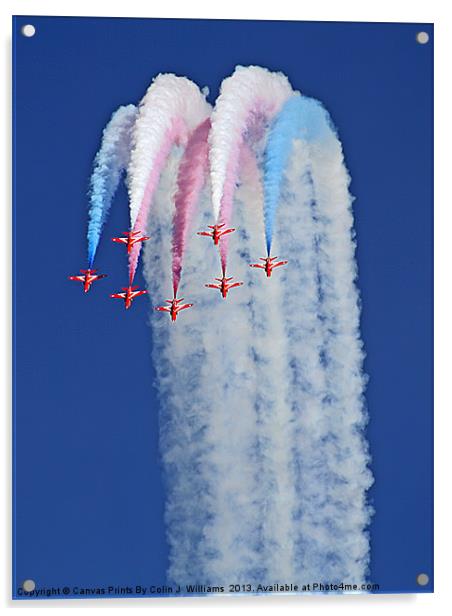 Reaching For The Sky - The Red Arrows Acrylic by Colin Williams Photography