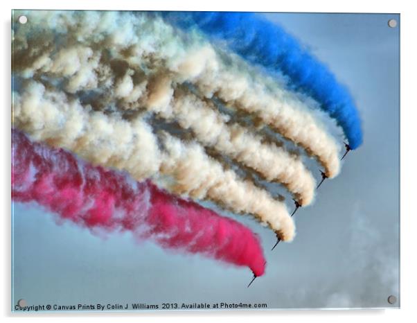 Cookin On Gas !! - The Red Arrows - Duxford 26.05. Acrylic by Colin Williams Photography