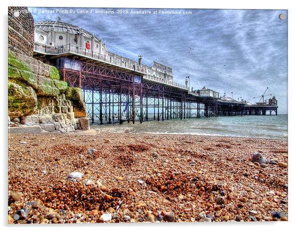 Brighton Pier And Beach Acrylic by Colin Williams Photography