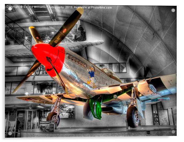 North American P-51D Mustang - Hendon Acrylic by Colin Williams Photography