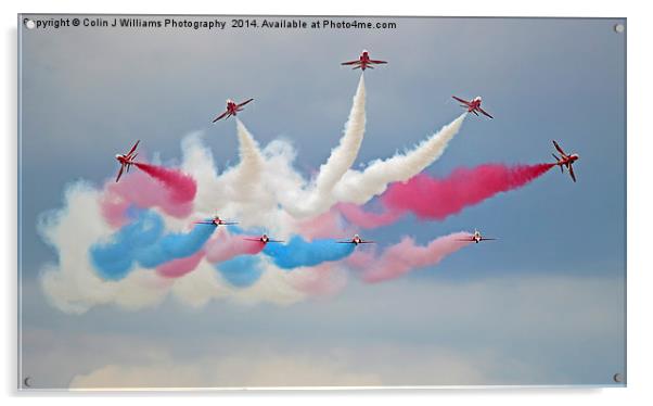  The Red Arrows - Break - Dunsfold 2014 Acrylic by Colin Williams Photography