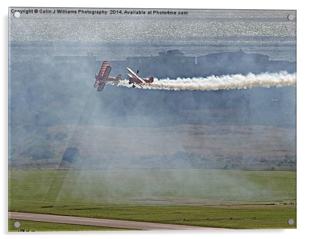  Through The Smoke - Wingwalkers - Shoreham 2014 Acrylic by Colin Williams Photography