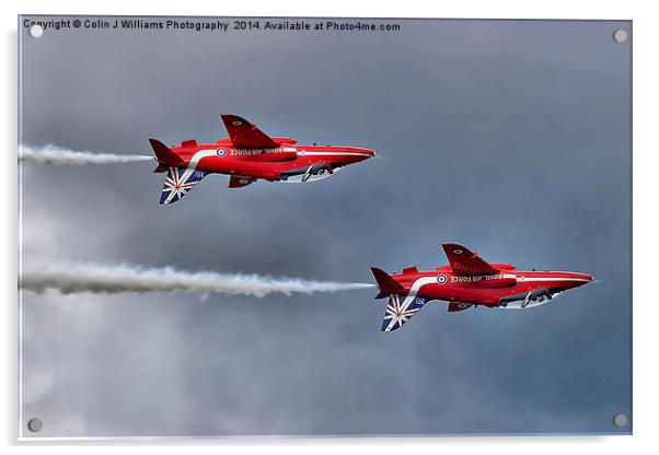  The Red Arrows Mirror Pass - Dunsfold 2014 Acrylic by Colin Williams Photography