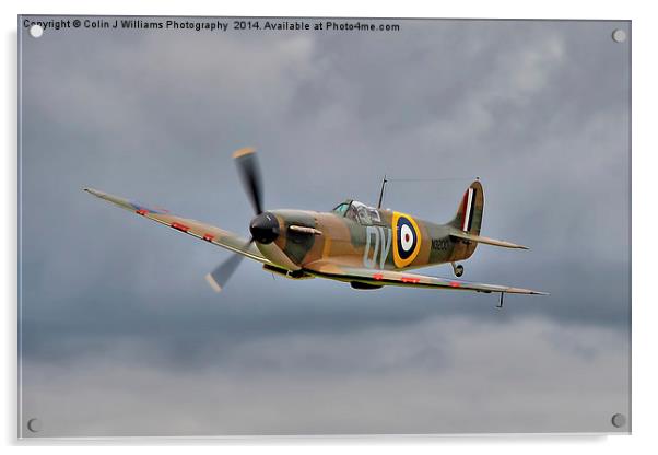  Guy Martin`s Spitfire 1 Acrylic by Colin Williams Photography