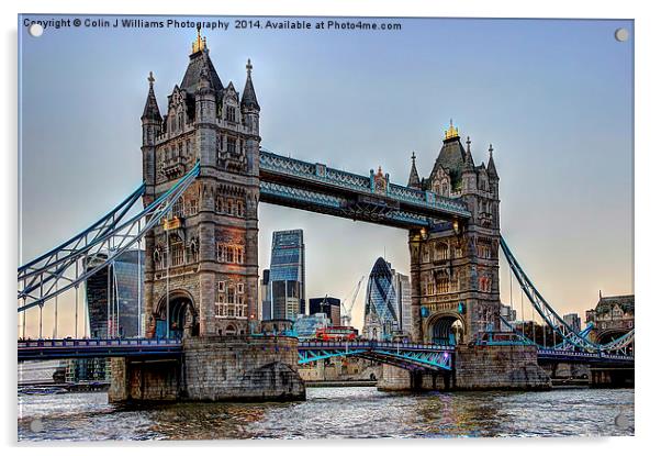 Tower Bridge And The City 2 Acrylic by Colin Williams Photography
