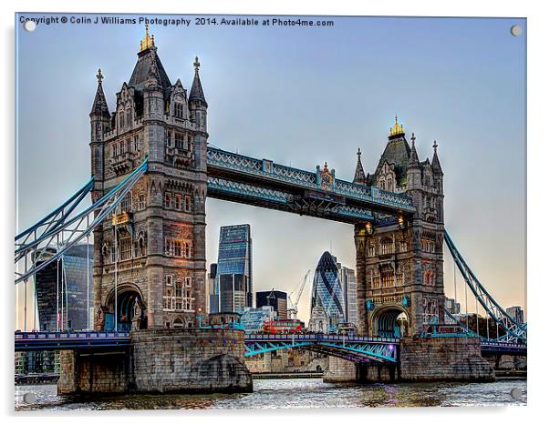  Tower Bridge And The City 3 Acrylic by Colin Williams Photography