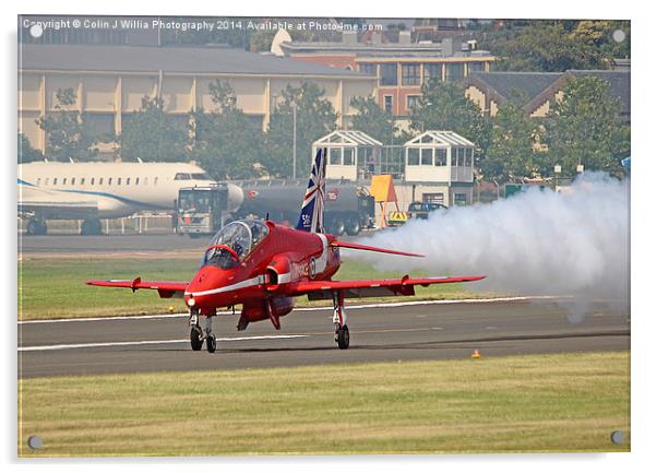  Single Arrow Landing - The Red Arrows Acrylic by Colin Williams Photography