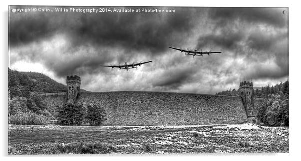  The Two Lancasters The Derwent Dam Acrylic by Colin Williams Photography