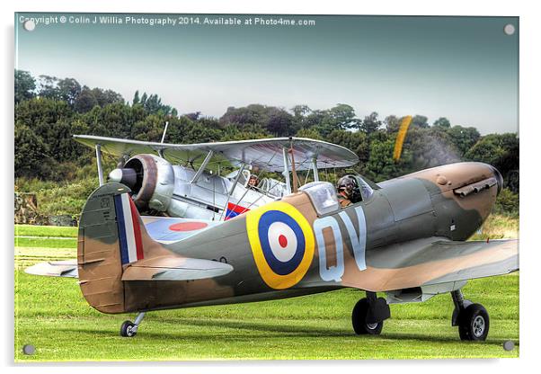  Spitfire and Gladiator Shorham 2014 Acrylic by Colin Williams Photography