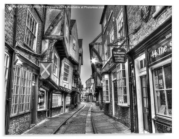  The Shambles York BW Acrylic by Colin Williams Photography