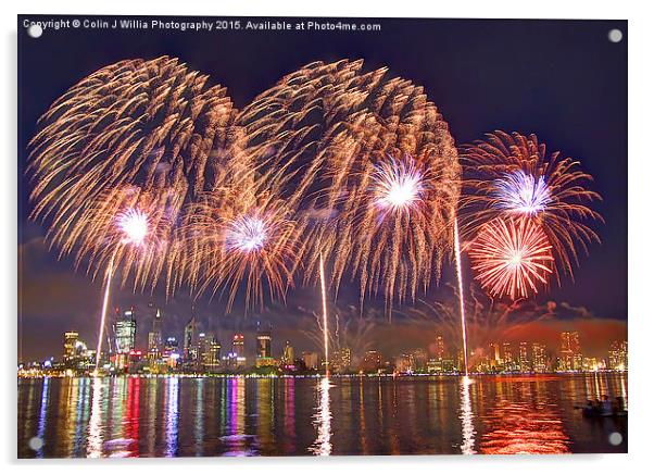  Perth WA Skyworks Australia day 2015 - 3 Acrylic by Colin Williams Photography