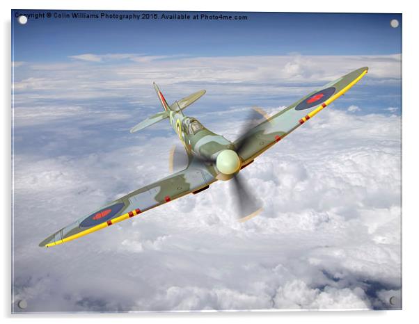  Spitfire In The Clouds 2 Acrylic by Colin Williams Photography