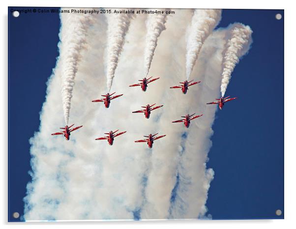  Coming Down - The Red Arrows Acrylic by Colin Williams Photography