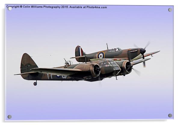 Spitfire And Blenheim Duxford 2015 - 1 Acrylic by Colin Williams Photography