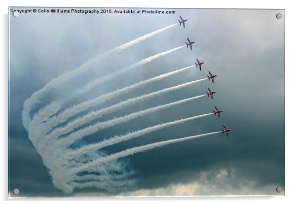  The Red Arrows Against A Cloudy Sky Acrylic by Colin Williams Photography