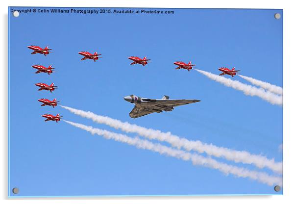   Final Vulcan flight with the red arrows 6 Acrylic by Colin Williams Photography