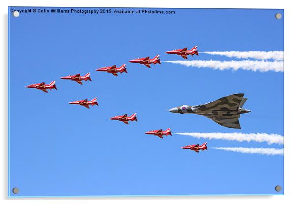  Final Vulcan flight with the red arrows 8 Acrylic by Colin Williams Photography