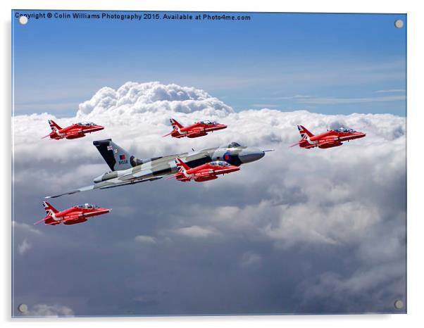    Final Vulcan flight with the red arrows 3 Acrylic by Colin Williams Photography