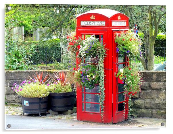  Telephone Box  Spofforth  North Yorkshire Acrylic by Colin Williams Photography