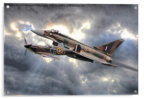   Spitfire and Typhoon Battle of Britain 2 Acrylic by Colin Williams Photography