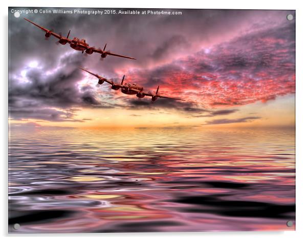  Out Of The Sunset - The 2 Lancasters 3 Acrylic by Colin Williams Photography