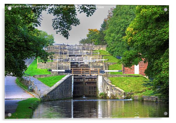  Bingley Five Rise Locks Yorkshire 2 Acrylic by Colin Williams Photography