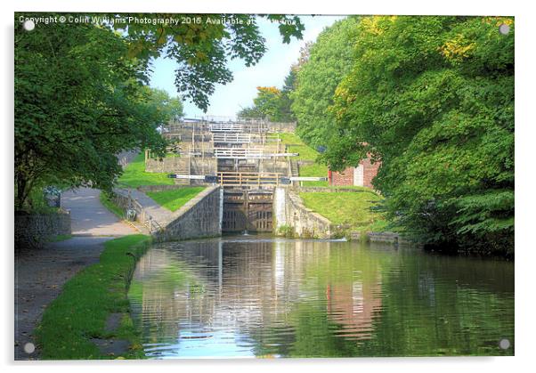  Bingley Five Rise Locks Yorkshire 3 Acrylic by Colin Williams Photography