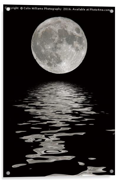 Rising Supermoon 1 Acrylic by Colin Williams Photography