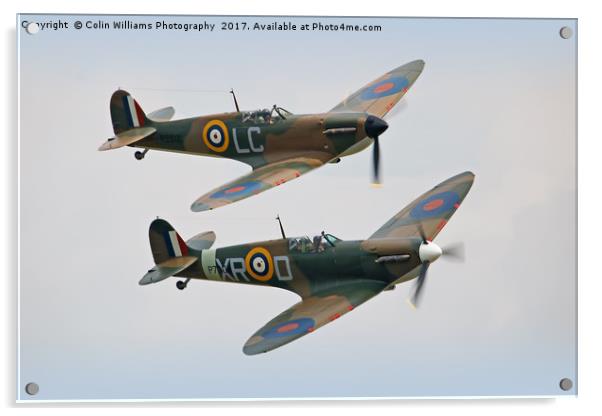 Twin Spitfires Acrylic by Colin Williams Photography