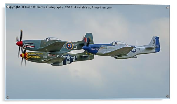 Mustang Flypast  - Duxford  3 Acrylic by Colin Williams Photography