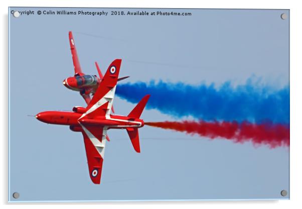 The Red Arrows Synchro Pair At Cosford 2018 Acrylic by Colin Williams Photography