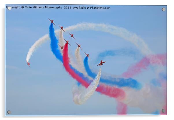 Red Arrows The Tornado Flypast Cosford 2018 Acrylic by Colin Williams Photography