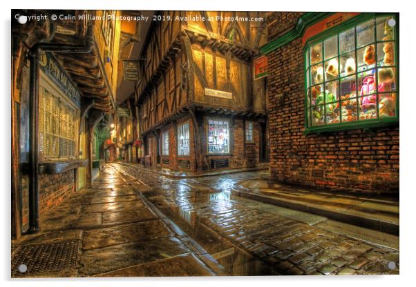 The Shambles At Night 2 Acrylic by Colin Williams Photography