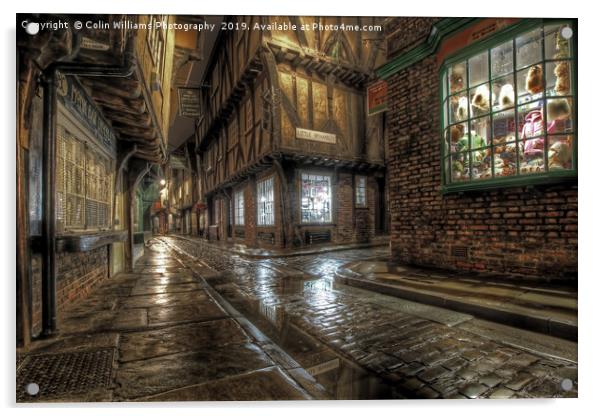 The Shambles in the Rain 1 Acrylic by Colin Williams Photography