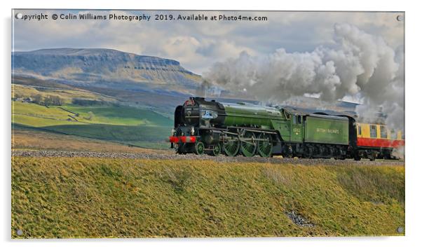 Tornado 60163 and Pen-y-Ghent Yorkshire - 1 Acrylic by Colin Williams Photography