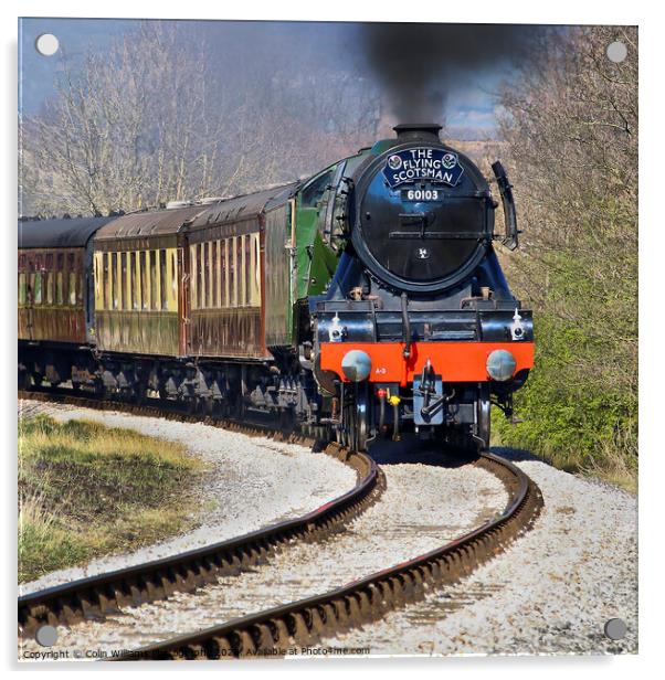 The flying Scotsman on the  KWVR - 3 Acrylic by Colin Williams Photography
