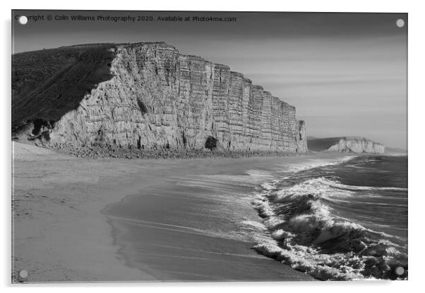  West Bay Dorset  Broadchurch BW Acrylic by Colin Williams Photography