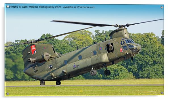 Chinook RAF 100 At Cosford Airshow 2018 2 Acrylic by Colin Williams Photography