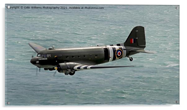 The BBMF  Dakota DC3 At Beachy Head 2 Acrylic by Colin Williams Photography