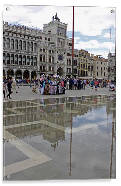 Acqua Alta St Marks Square Acrylic by Tony Murtagh