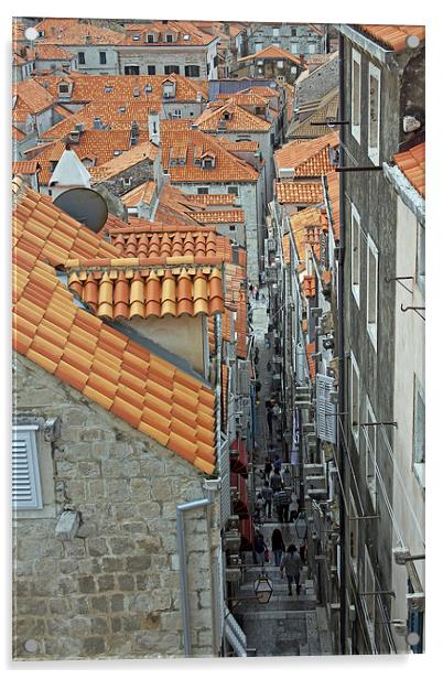 Dubrovnik Street Acrylic by Tony Murtagh