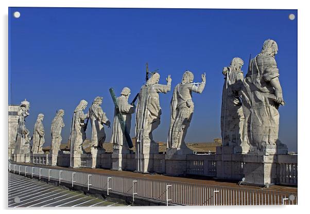 Statues on Facade of St Peters Acrylic by Tony Murtagh