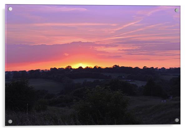 Sunset at Brill Acrylic by Tony Murtagh