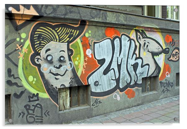 Graffiti in Belgrade Acrylic by Tony Murtagh