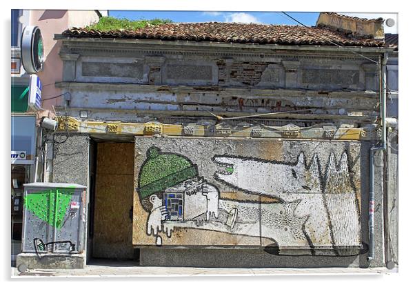 Graffiti in Veliko Tarnovo  Acrylic by Tony Murtagh