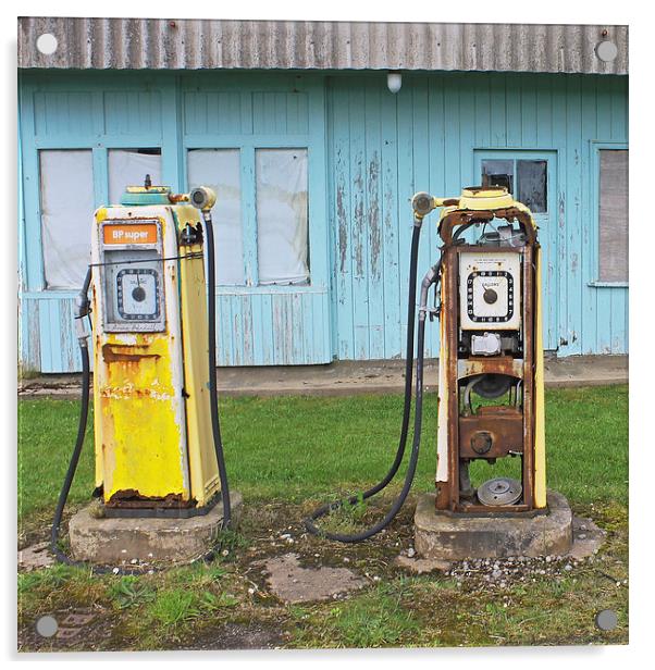 Petrol Pumps Acrylic by Tony Murtagh