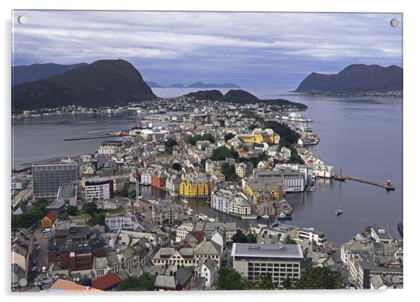 Alesund from Above Acrylic by Tony Murtagh