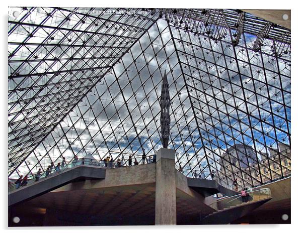 Le Louvre Paris Acrylic by Gillian Oprey